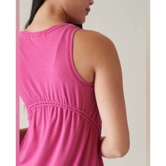 Athleta Air Out Cinch Pink Peplum Tank Sz S - Picture 1 of 9